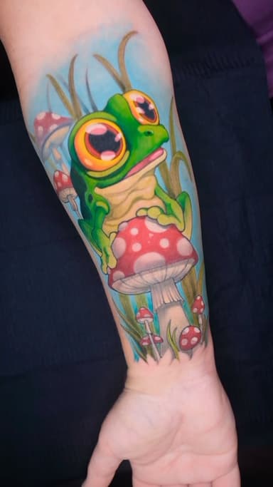 Frog 🐸 🍄Tattoo for a special dedication. If you also have a spirit animal o…