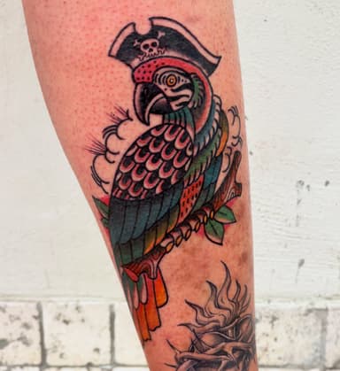Parrot done at @southinktattooshop